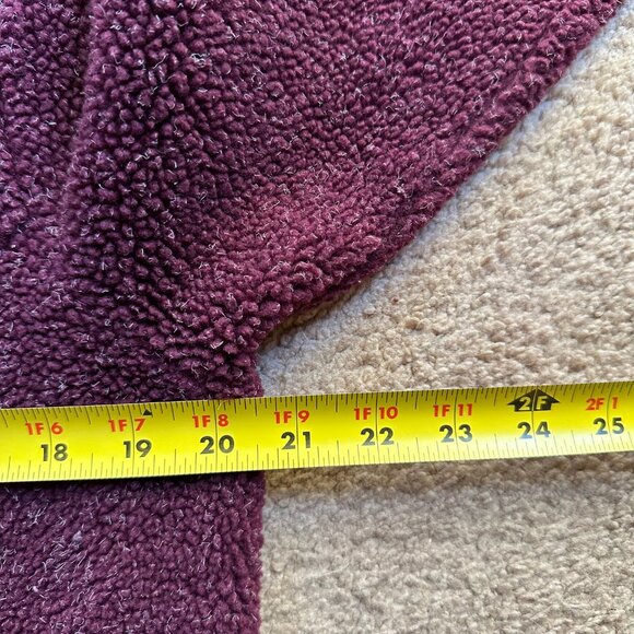 Cabelas Sweatshirt Womens Large Hoodie 1/4 Zip High Pile Maroon Red Pockets - Picture 7 of 11